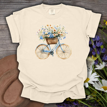 Vintage Bicycle with Basket of Wildflowers T-Shirt