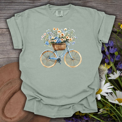 Vintage Bicycle with Basket of Wildflowers T-Shirt