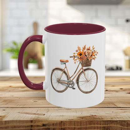 Vintage Bicycle with Fall Floral Basket (11/15oz)