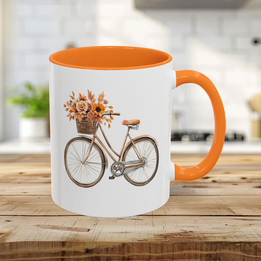 Vintage Bicycle with Fall Floral Basket (11/15oz)