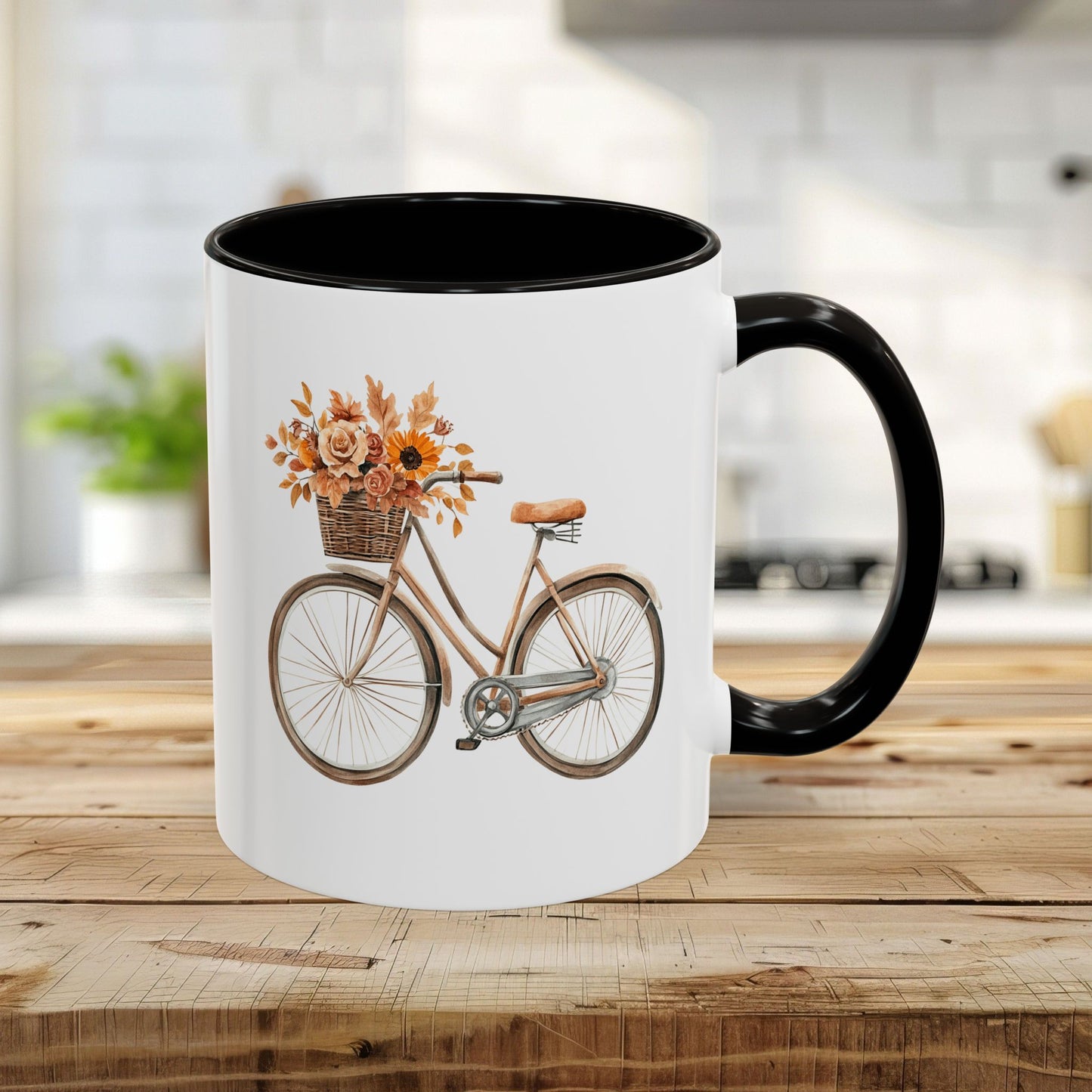 Vintage Bicycle with Fall Floral Basket (11/15oz)