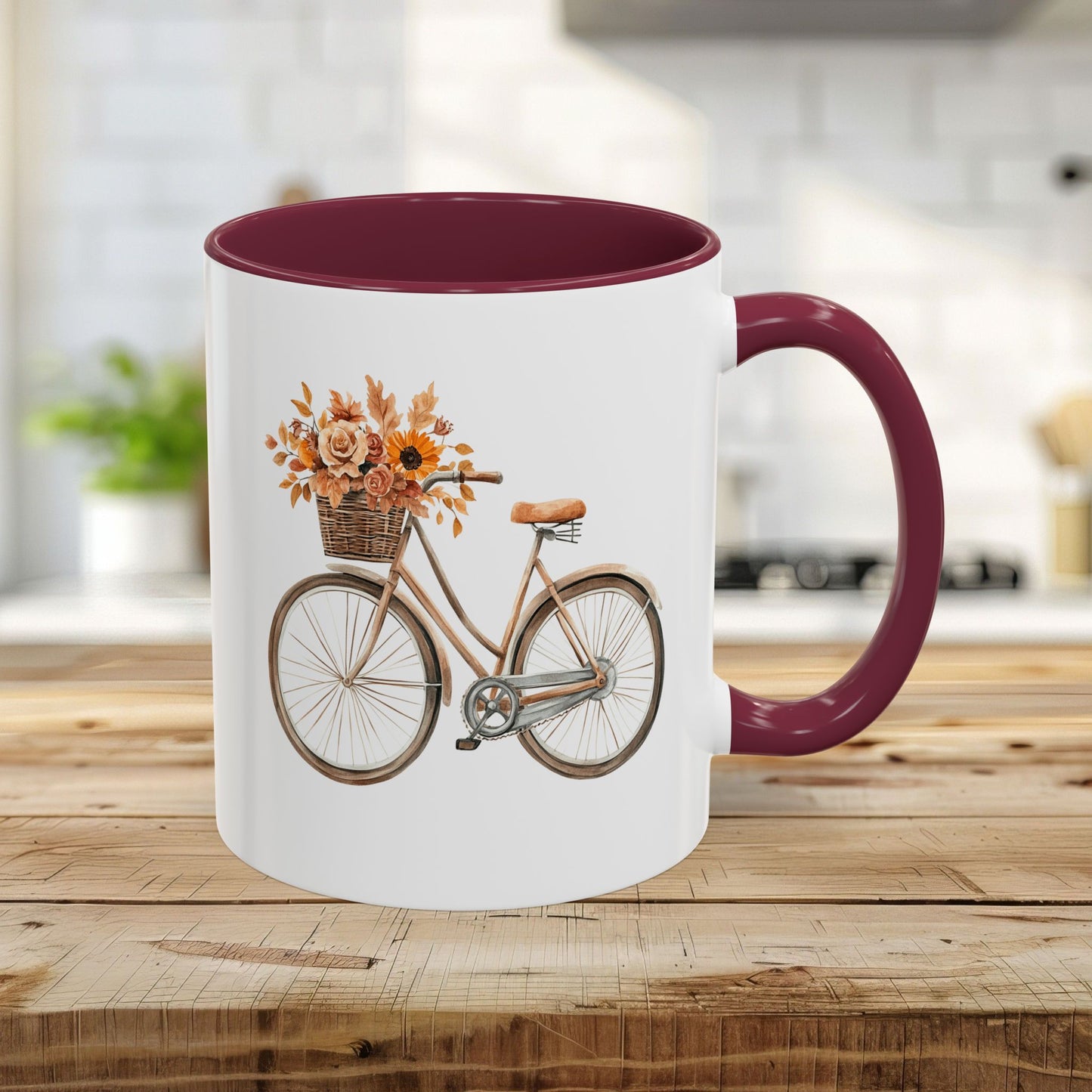 Vintage Bicycle with Fall Floral Basket (11/15oz)