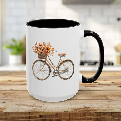 Vintage Bicycle with Fall Floral Basket (11/15oz)