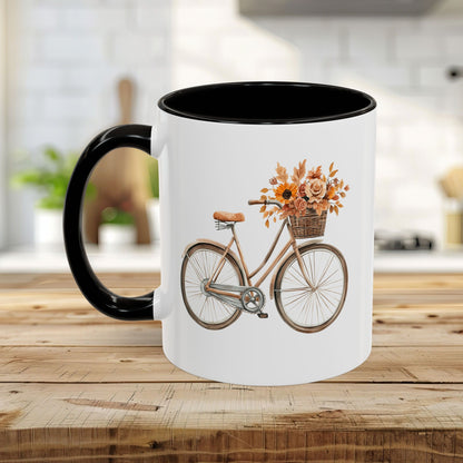 Vintage Bicycle with Fall Floral Basket (11/15oz)