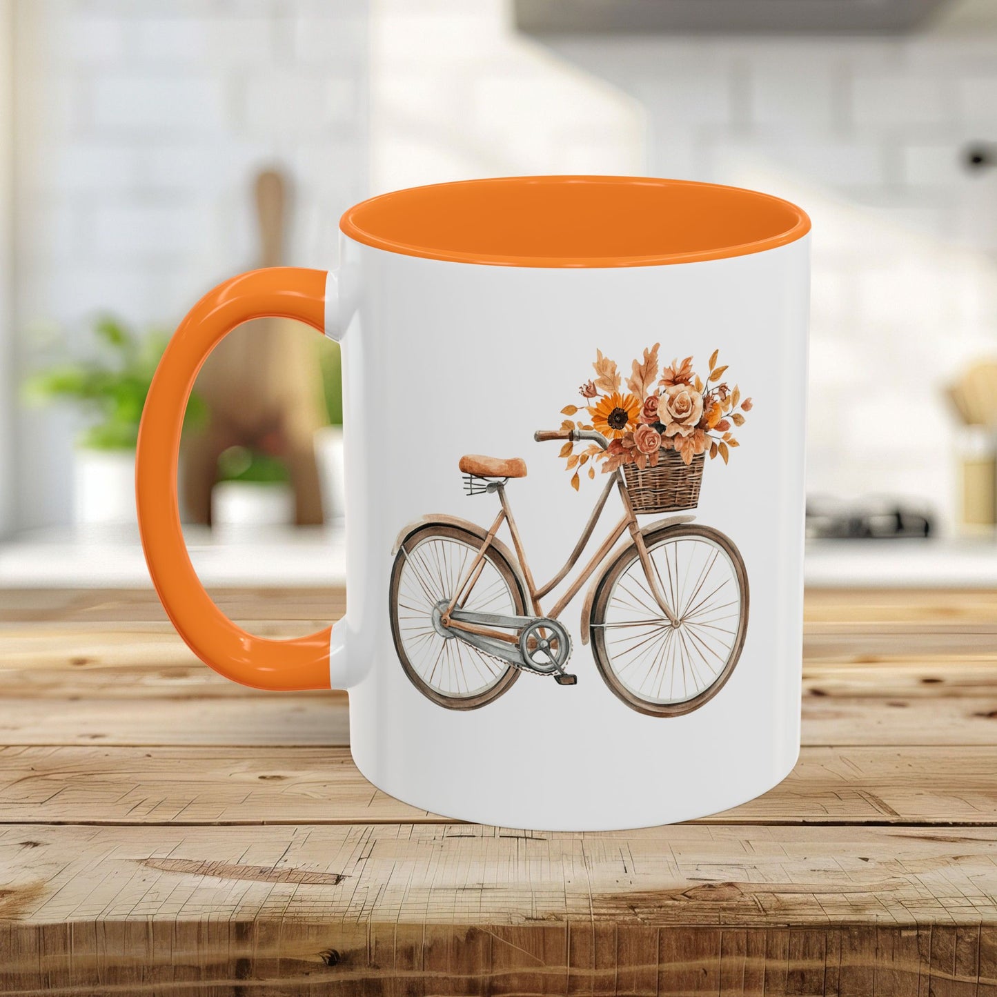 Vintage Bicycle with Fall Floral Basket (11/15oz)