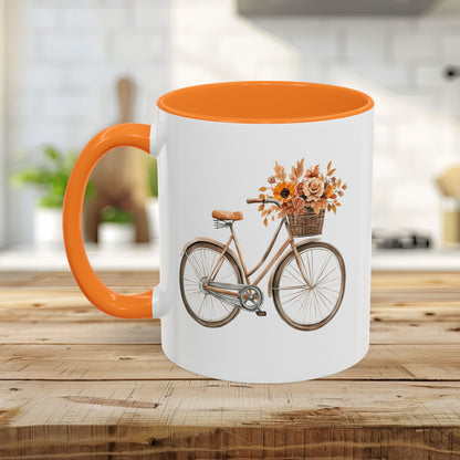 Vintage Bicycle with Fall Floral Basket (11/15oz)