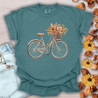 Vintage Bicycle with Fall Flower Basket T-Shirt