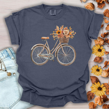 Vintage Bicycle with Fall Flower Basket T-Shirt