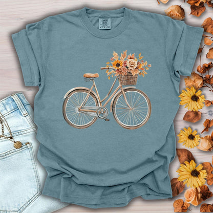 Vintage Bicycle with Fall Flower Basket T-Shirt