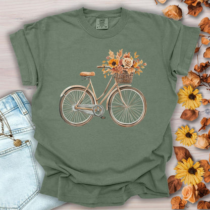 Vintage Bicycle with Fall Flower Basket T-Shirt