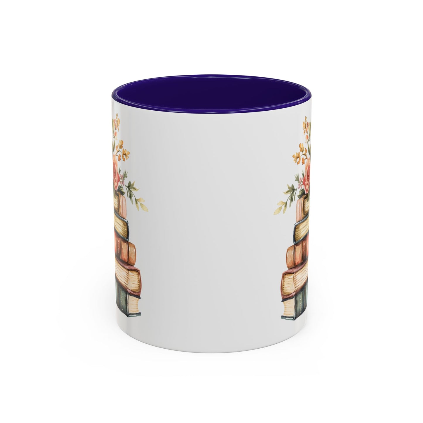 Vintage Books and Summer Flowers Mug (11/15oz)