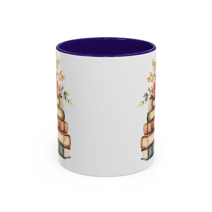 Vintage Books and Summer Flowers Mug (11/15oz)