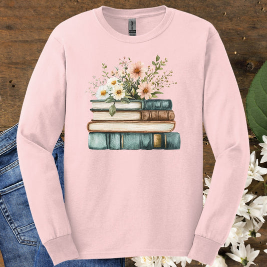 Vintage Cozy Spring Reading Long Sleeve Tee