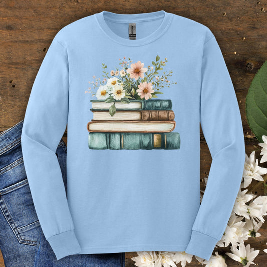 Vintage Cozy Spring Reading Long Sleeve Tee