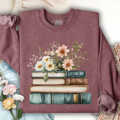 Vintage Cozy Spring Reading Sweatshirt