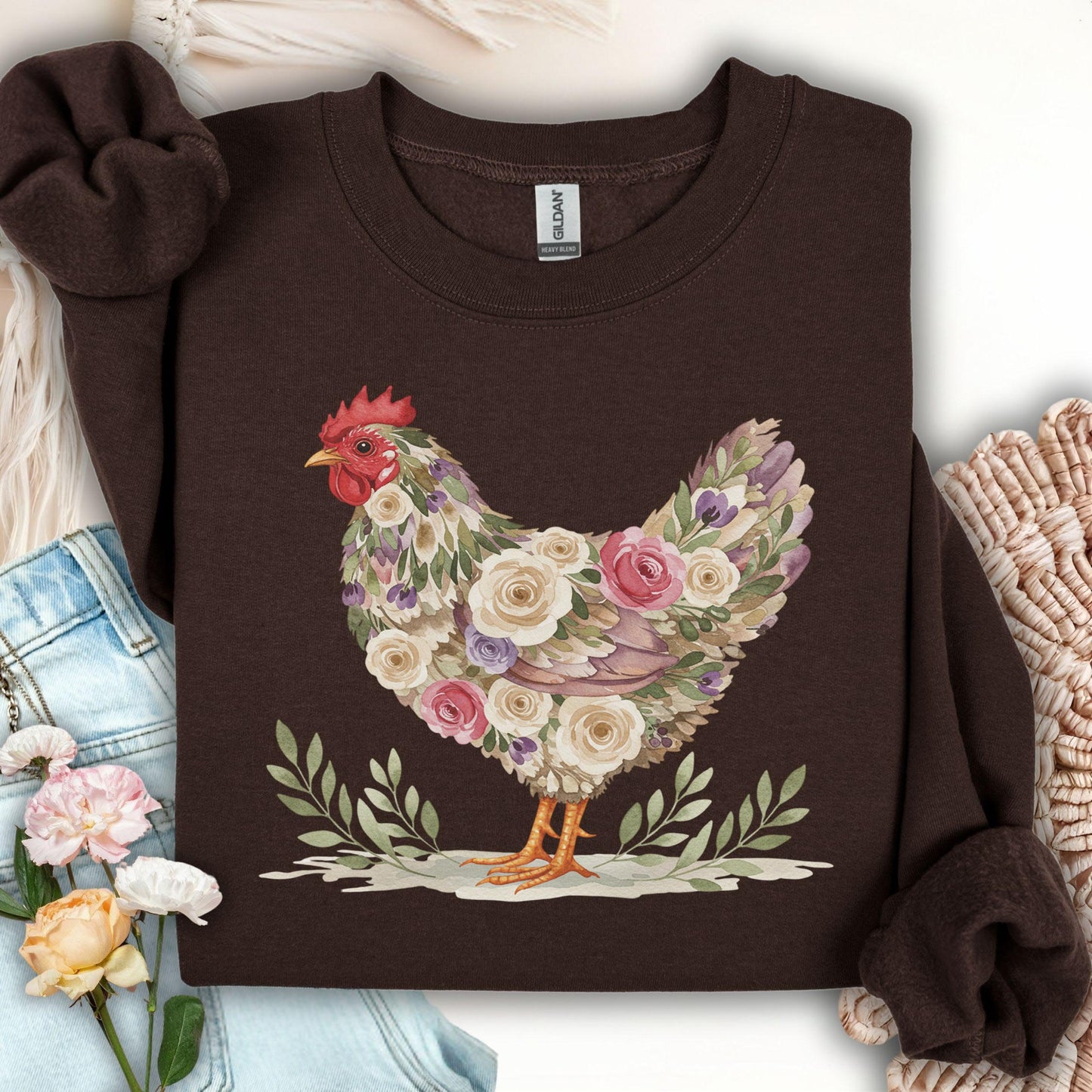 Vintage Farmhouse Hen Sweatshirt