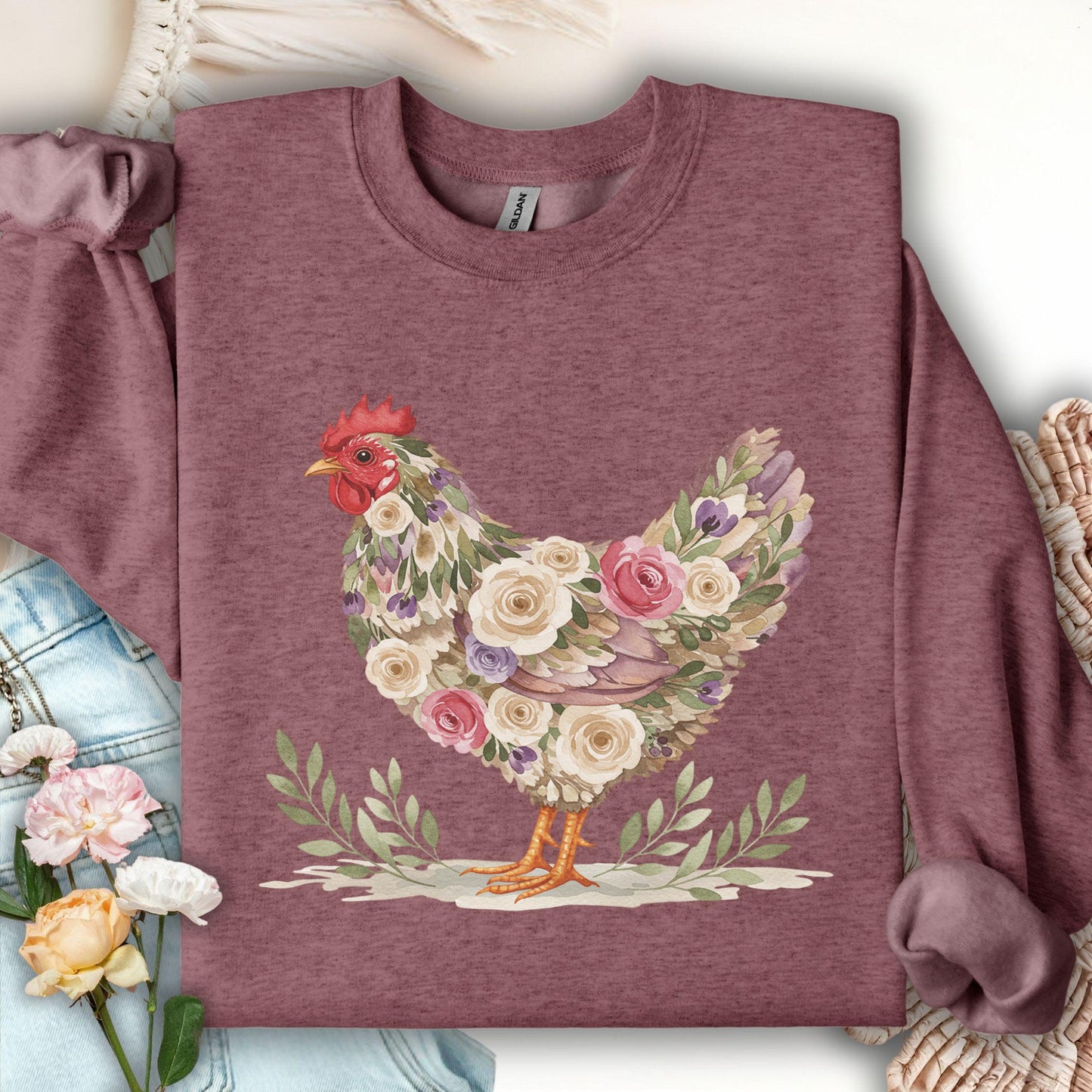 Vintage Farmhouse Hen Sweatshirt