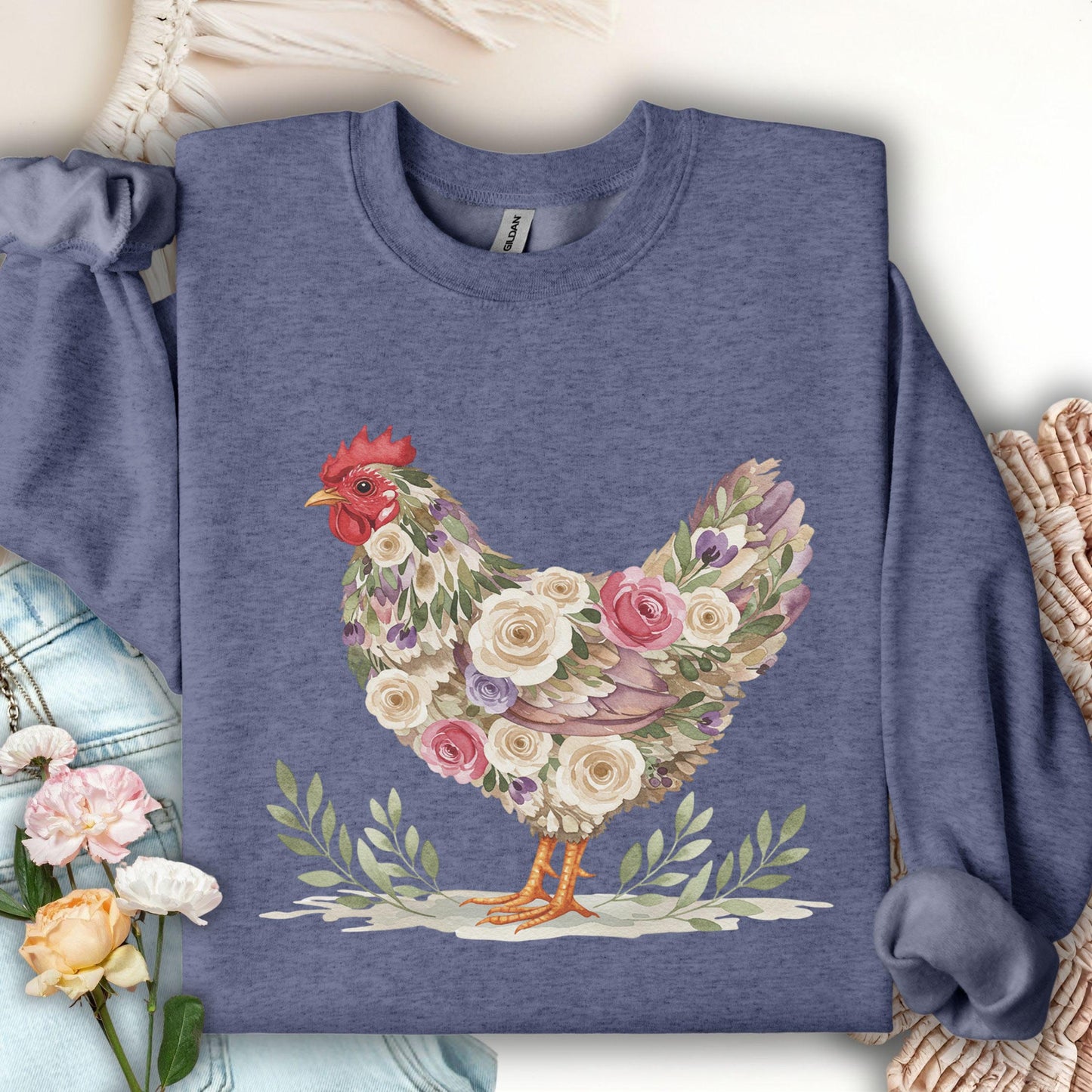 Vintage Farmhouse Hen Sweatshirt