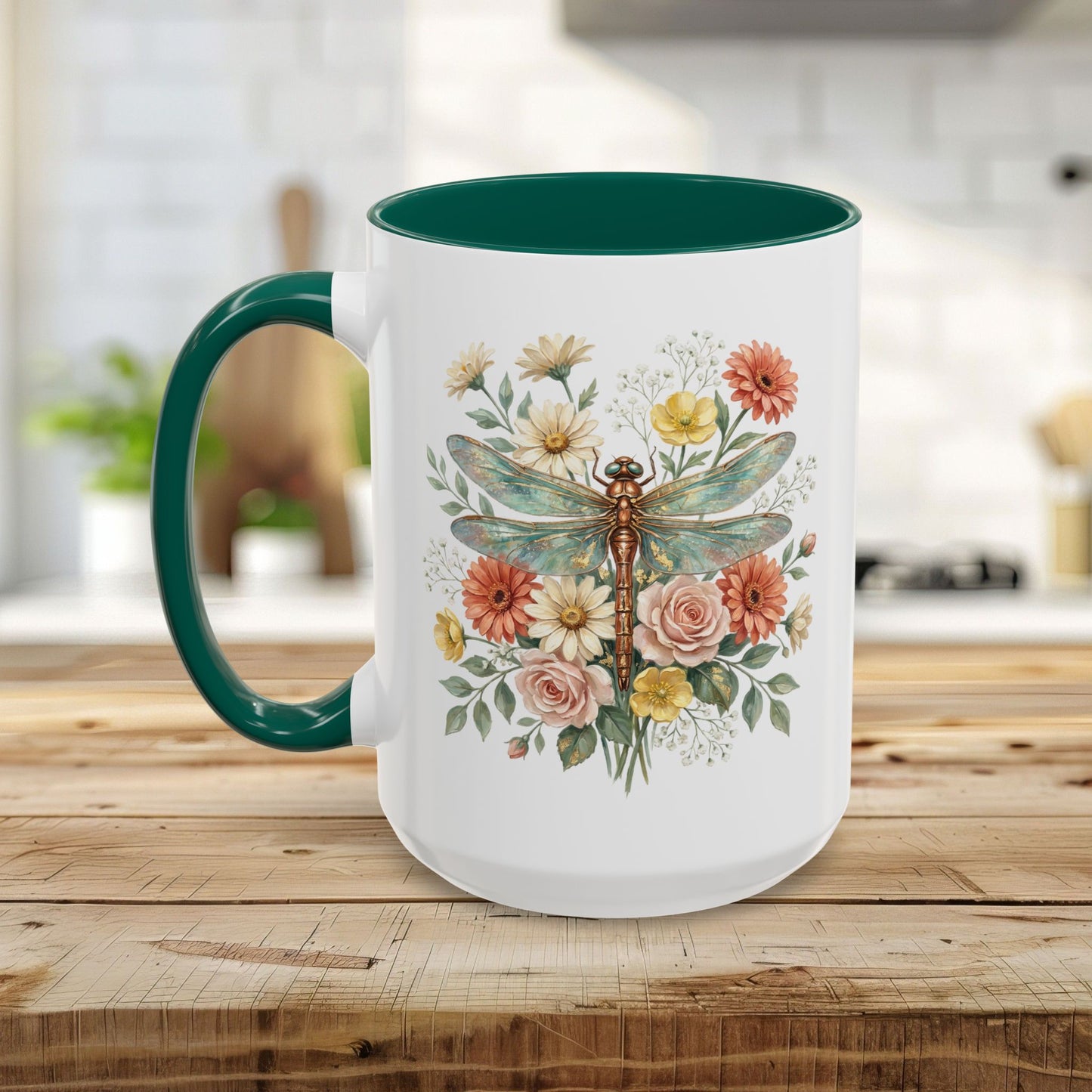 Vintage Floral Dragonfly Mug (11/15oz)
