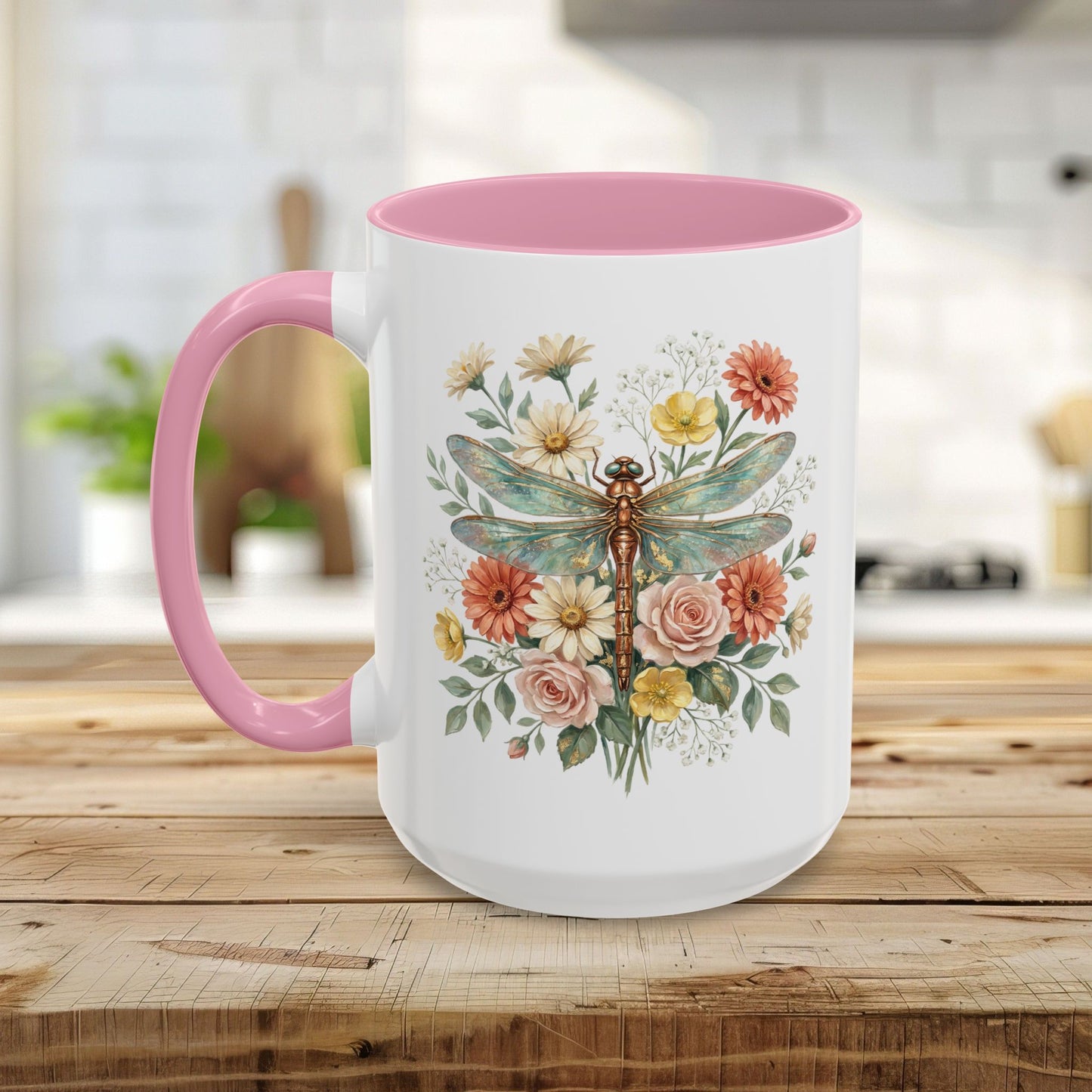 Vintage Floral Dragonfly Mug (11/15oz)