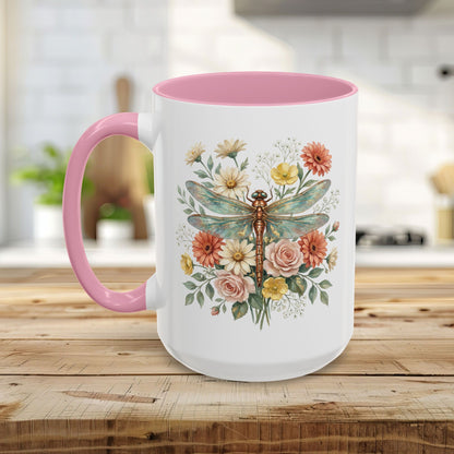 Vintage Floral Dragonfly Mug (11/15oz)