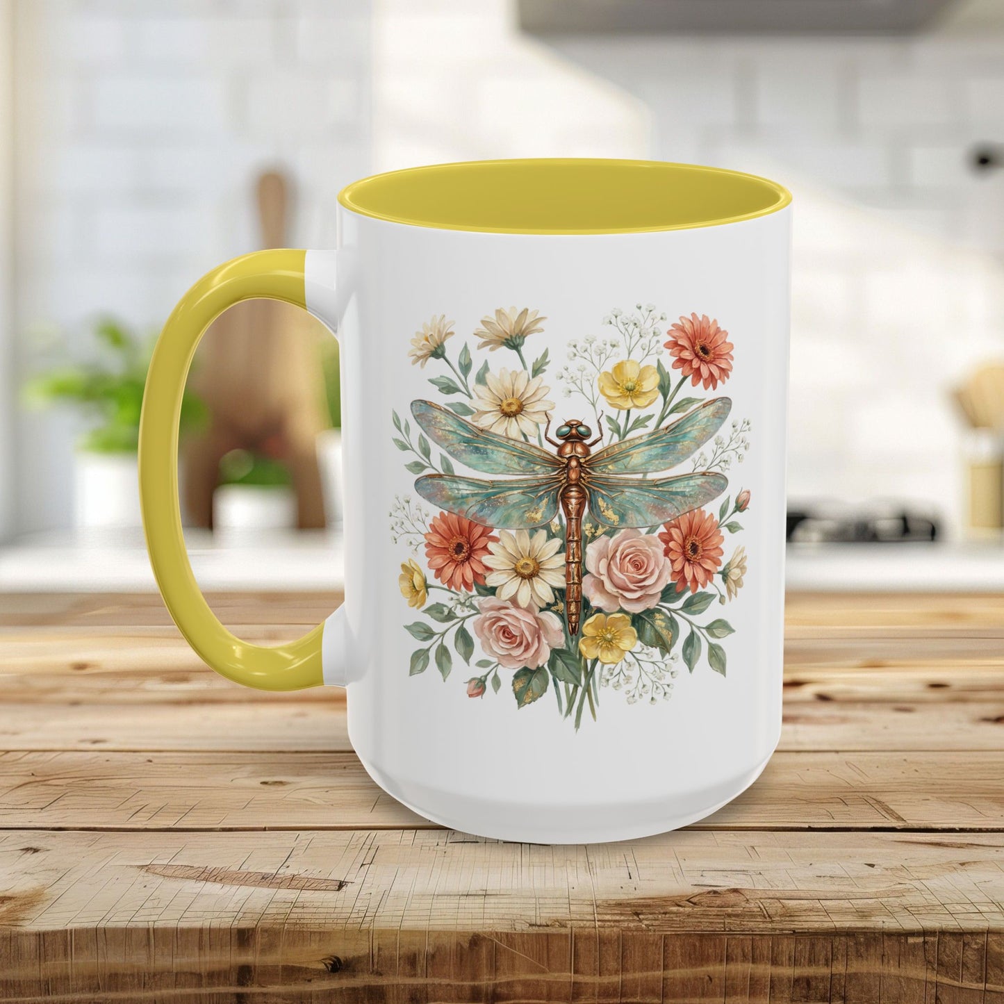 Vintage Floral Dragonfly Mug (11/15oz)