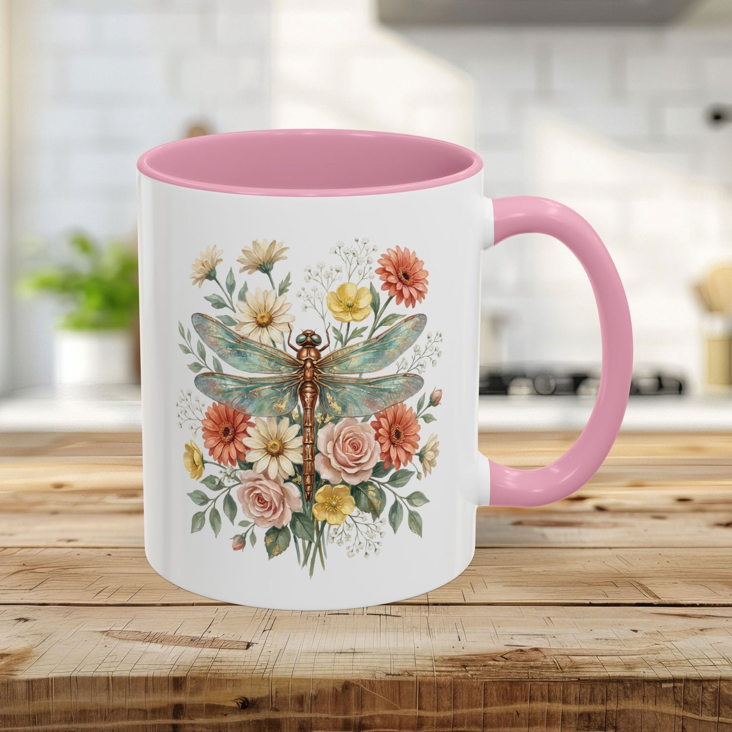 Vintage Floral Dragonfly Mug (11/15oz)