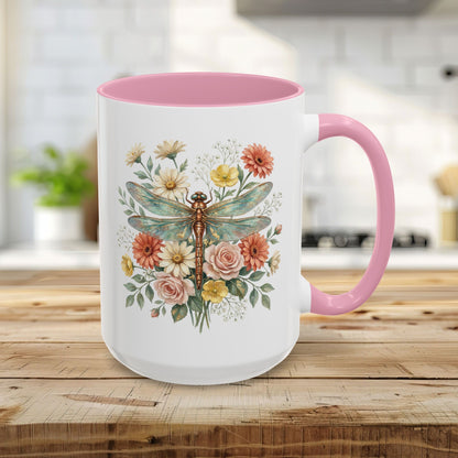 Vintage Floral Dragonfly Mug (11/15oz)