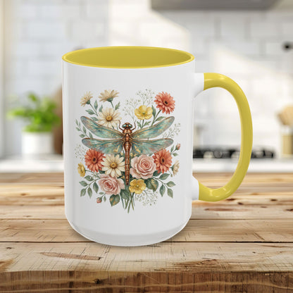 Vintage Floral Dragonfly Mug (11/15oz)