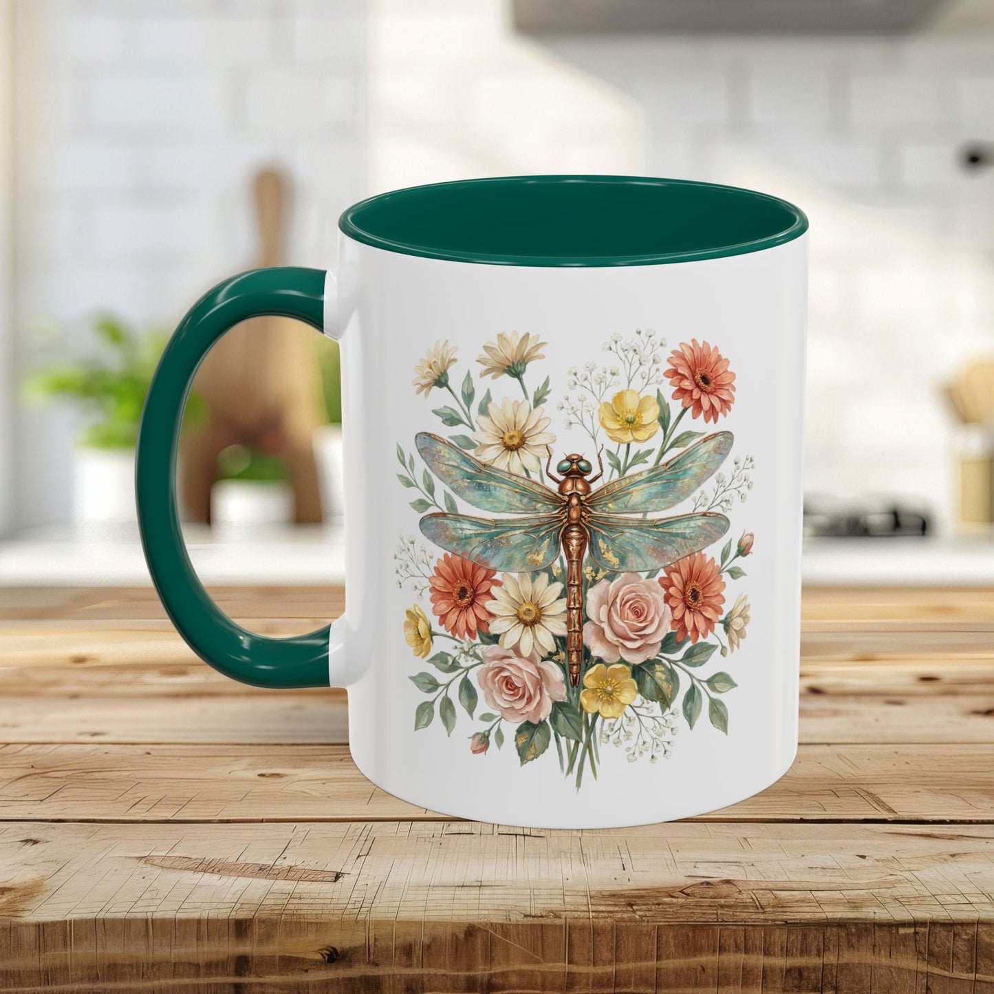 Vintage Floral Dragonfly Mug (11/15oz)
