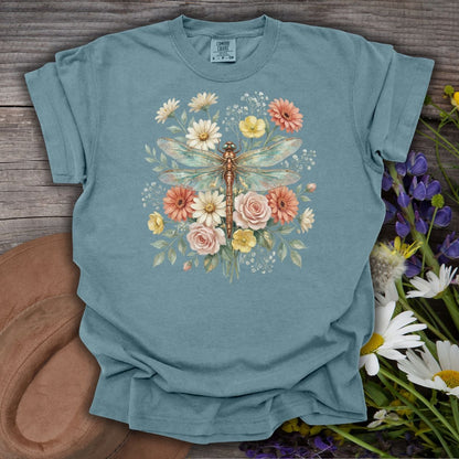 Vintage Floral Dragonfly T-Shirt
