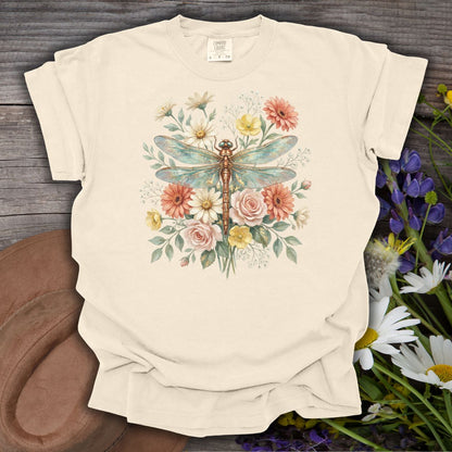 Vintage Floral Dragonfly T-Shirt