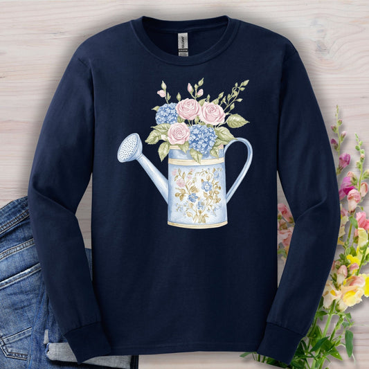 Vintage Garden Watering Can Long Sleeve Tee