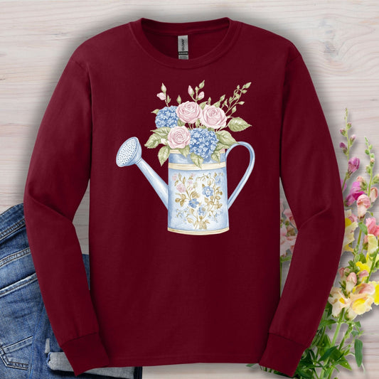 Vintage Garden Watering Can Long Sleeve Tee