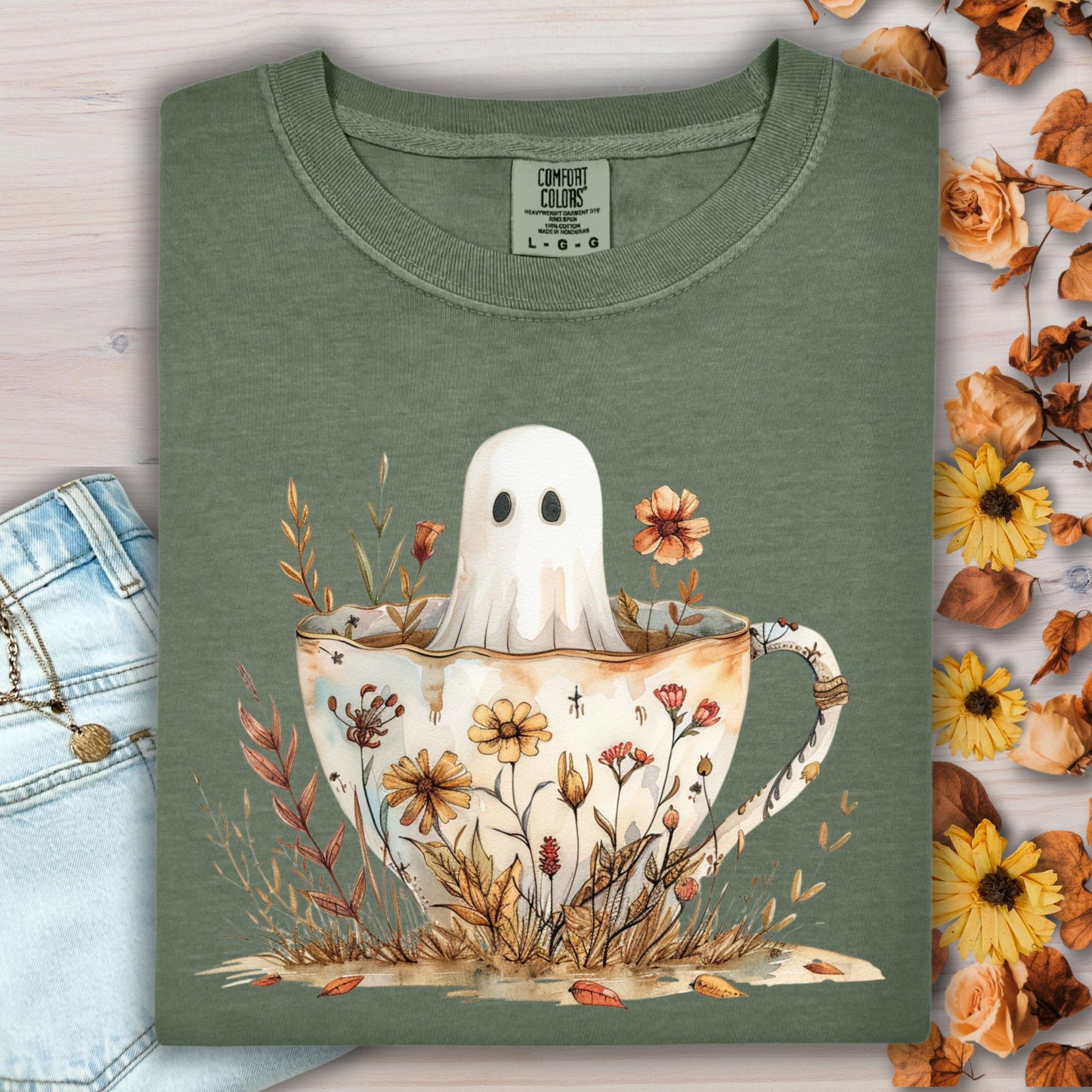 Vintage Ghost & Teacup T-Shirt