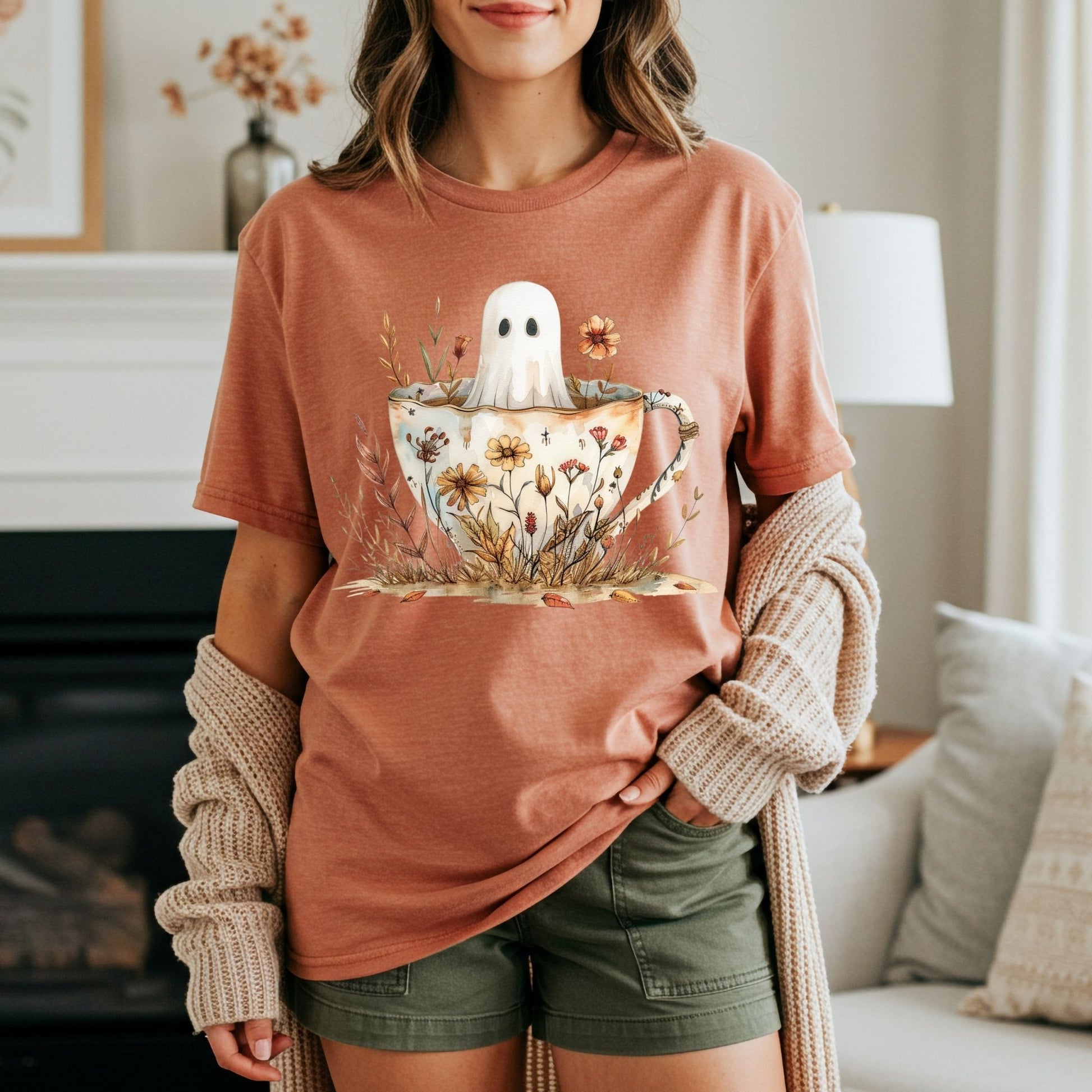 Vintage Ghost & Teacup T-Shirt