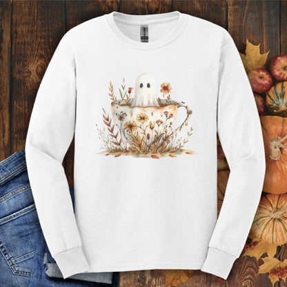 Vintage Ghost in a Floral Teacup Long Sleeve Tee