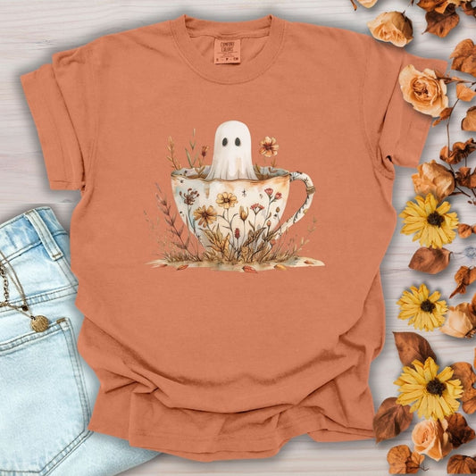 Vintage Ghost in a Floral Teacup T-Shirt