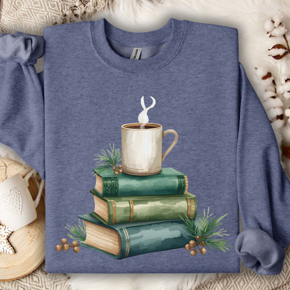 Vintage Green Books and Coffee Sweatshirt