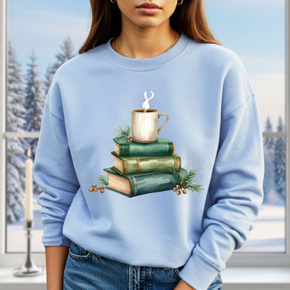 Vintage Green Books and Coffee Sweatshirt