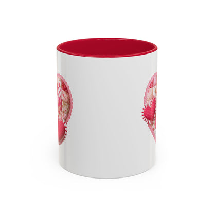 Vintage Patchwork Valentine's Heart Mug (11/15 oz)