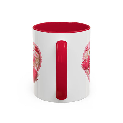 Vintage Patchwork Valentine's Heart Mug (11/15 oz)