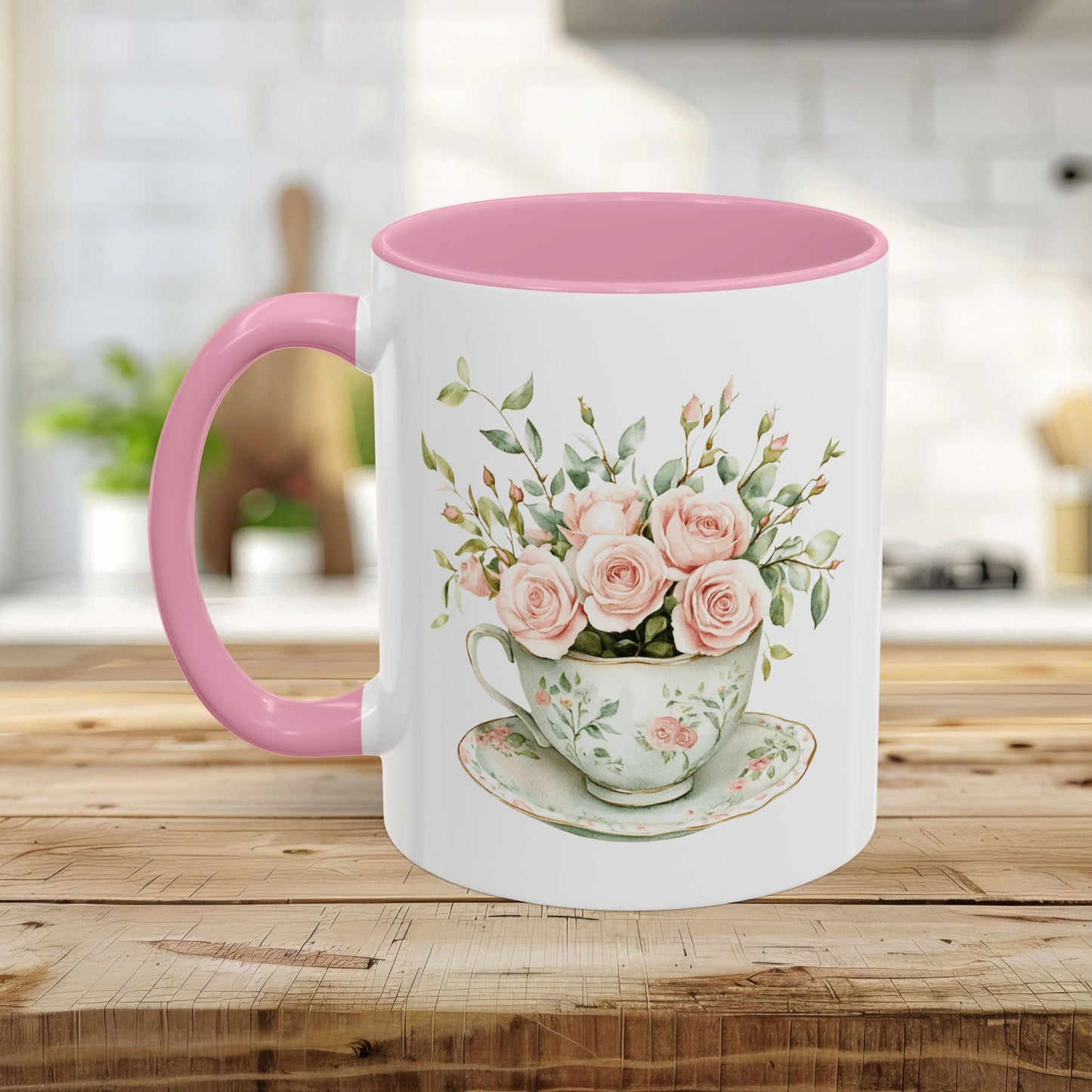 Vintage Rose Bouquet Teacup Mug (11oz & 15oz)