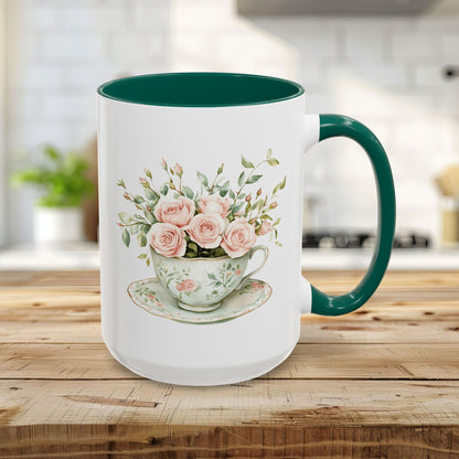 Vintage Rose Bouquet Teacup Mug (11oz & 15oz)