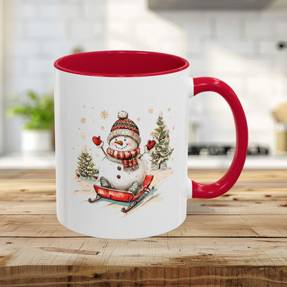 Vintage Sledding Snowman Mug (11/15oz)