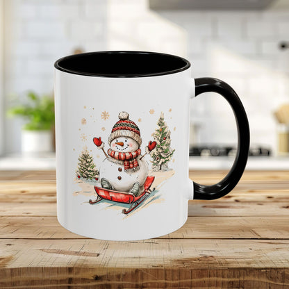 Vintage Sledding Snowman Mug (11/15oz)