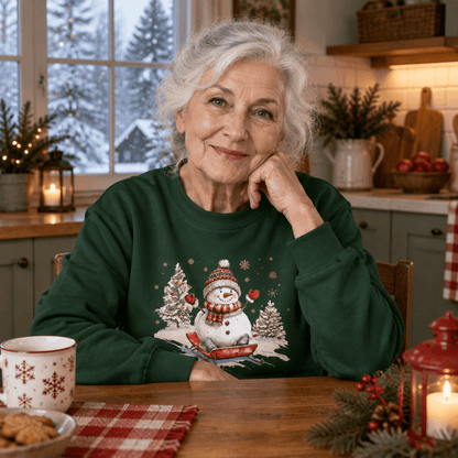 Vintage Sledding Snowman Sweatshirt