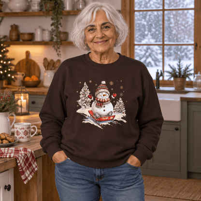Vintage Sledding Snowman Sweatshirt