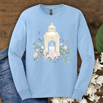 Vintage Spring Garden Lantern Long Sleeve Tee