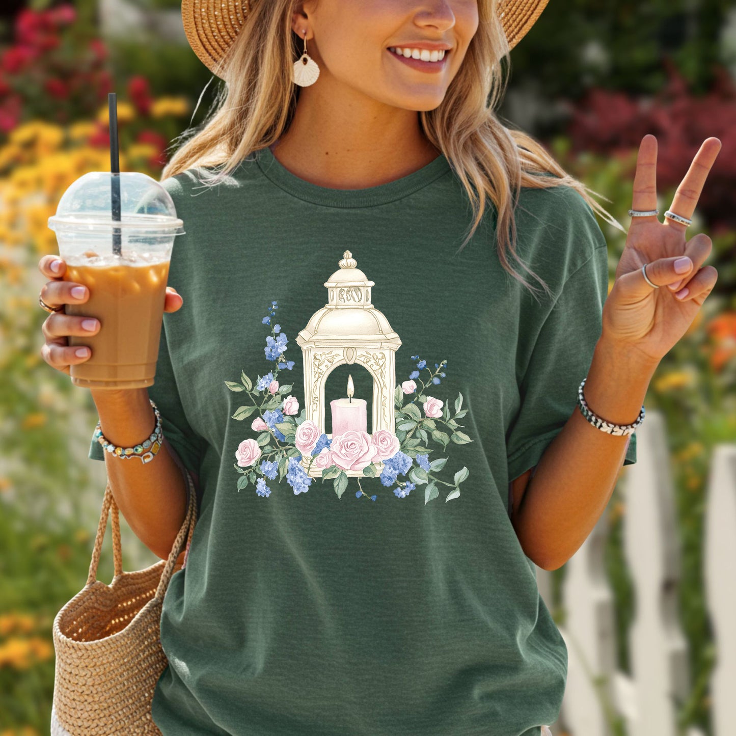 Vintage Spring Garden Lantern T-Shirt